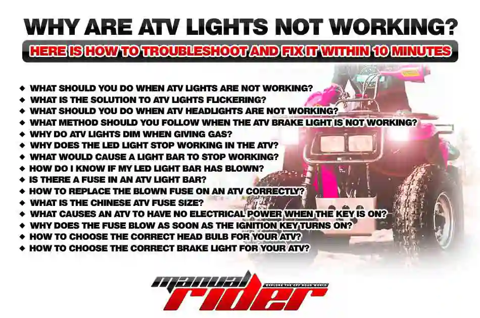 Why are ATV Lights Not Working